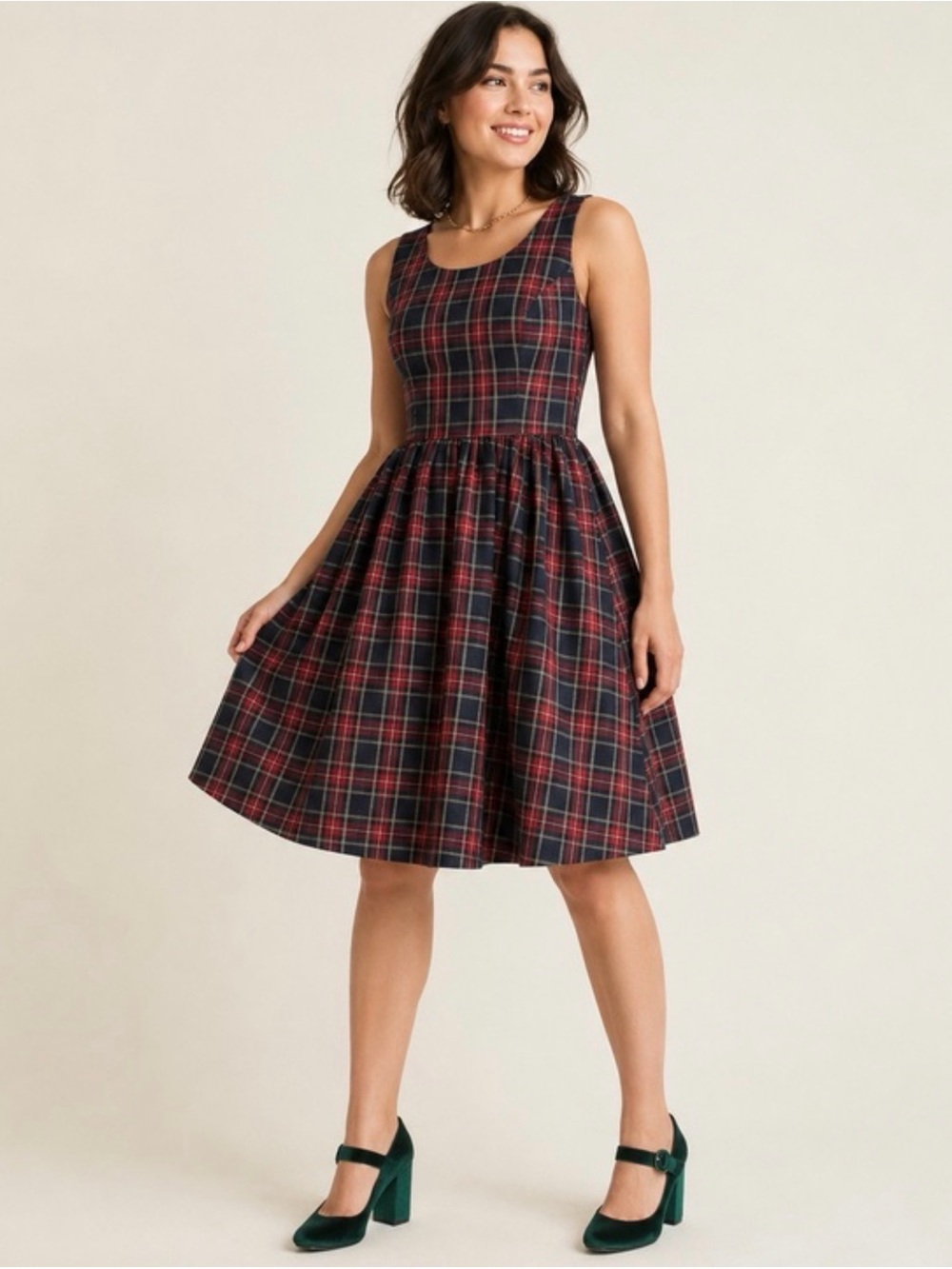 ModCloth Tartan plaid fit and flare dress